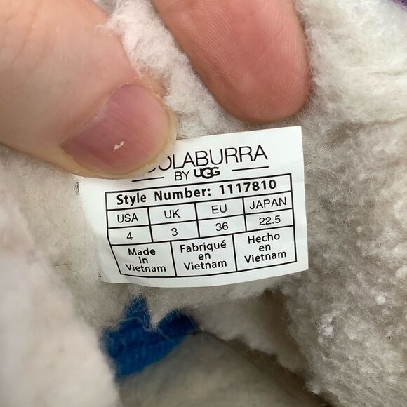 Koolaburra by Ugg  Purple Suede Leather Mid-Calf Short Girl Winter Boots Sz 4 - Picture 10 of 11